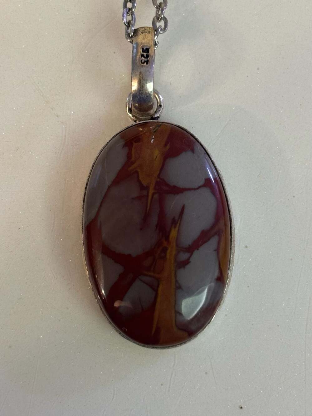 Mookanite Noreena Jasper Oval Pendant Necklace 925 Sterling Silver Pendant